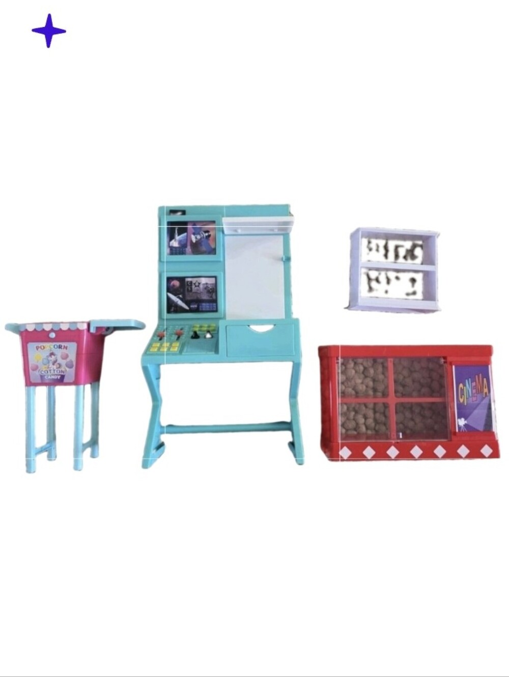 My Life As Science Lab Desk Cotton Candy Maker Movie Theater Shelve Doll Play